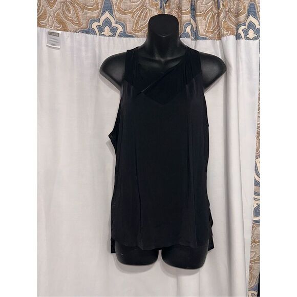 Very nice Athleta Racerback Mesh Speedwork silk feeling Tank Top in Black  Tank - Picture 1 of 4